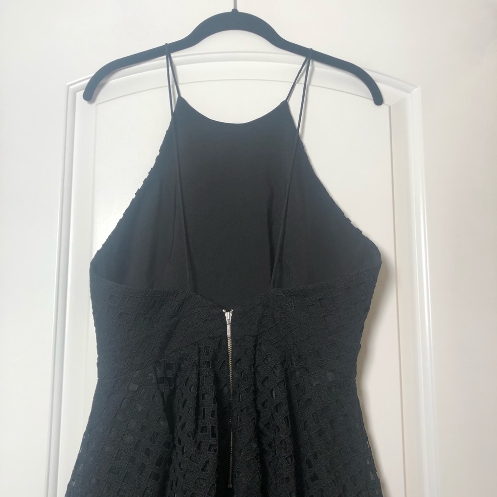 NICHOLAS Black Lattice Ball Dress Size 8 holiday open party formal - Picture 10 of 14